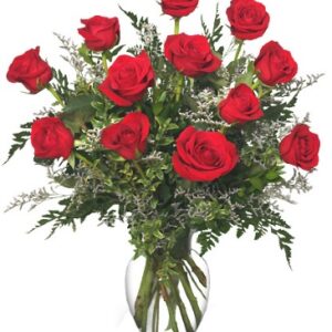 Classic Dozen Roses Red Rose Arrangement