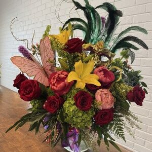 I love you Mardi Gras Vase Arrangement